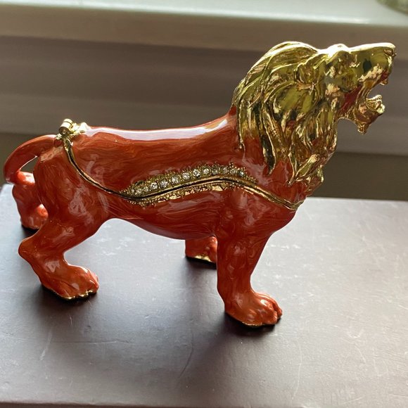 24k Gold Plated Swarovski Crystal Enamel Keepsake - Picture 2 of 3